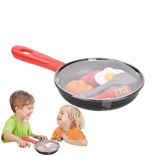 Stellen Sie sich eine Kochpfanne vor, Spielzeug-Kochpfanne,Kinder spielen Essensspielzeug - Rollenspielset-Zubehör mit Pfannen, Utensilien, Kochgeschirr, Lebensmitteln, Lerngeschenk für Kinder, Mädche von Generisch