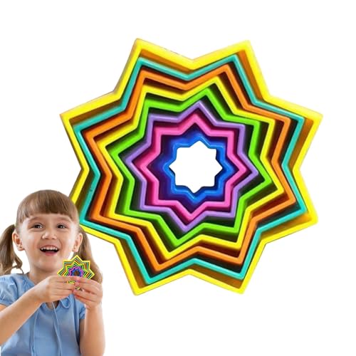 Stern-Spielzeug zum Stressabbau, sechseckiges sensorisches Spielzeug,3D Star Fidget Spiralspielzeug | Tragbares Zappelstern-Fingerspitzenspielzeug, pädagogisches Stern-Stressabbauspielzeug für Ruhe un von Generisch