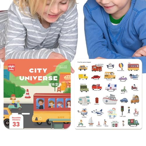 Sticker-Aktivitätsbuch, Stickerbücher für Kinder | Multifunktionales Lernspielzeug für Kinder | Niedliche Früherziehungsspielzeuge, lustige Lernaktivitäten für Kinder im Alter von 0–3 Jahren von Generisch