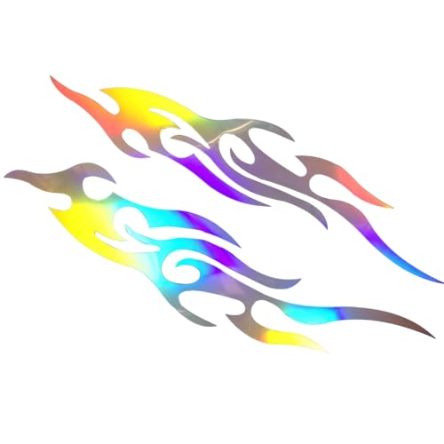 Sticker für Krafträder - flammen design auto aufkleber, wasserdichte abzeichen 2er set | dekorfolie für roller stoßstange briefkasten motorschlitten skateboard lkw helme koffer fahrrad kreative fahrze Sticker für Krafträder - flammen design auto aufkleber, wasserdichte abzeichen 2er set | dekorfolie für roller stoßstange briefkasten motorschlitten skateboard lkw helme koffer fahrrad kreative fahrze von Generisch