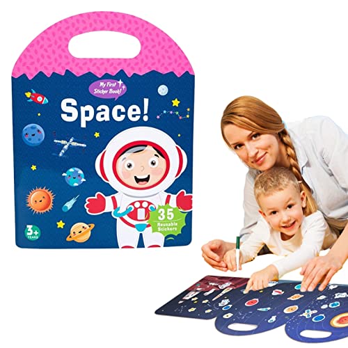 Stickerbücher für Kinder, Wiederverwendbare Stickerbücher, Modeaktivitäten Wiederverwendbarer Aufkleber Modespielzeug, Wiederverwendbares Kunst- und Bastelbuch mit kreativen Gelee-Aufklebern von Generisch