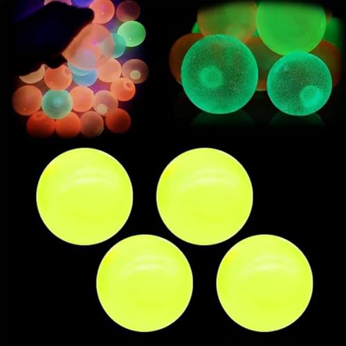 Sticky Balls | 4 Stück Glorbs Leuchtender Ball Fidget Toys | Sensorik Bälle zum Werfen An Die Decke zum Stressabbau | Squishy Leuchtball Spielzeug für Erwachsene und Kinder von Generisch