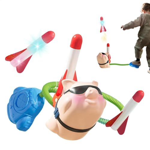 Stomper Rockets für Kinder, Kinder Raketen -Startspielzeug | Foam Stomper Rocket mit Affen -Startpad - Fun High Flying Outdoor -Aktivitäten Sprung Sportspiel für Geburtstag & Garten von Generisch