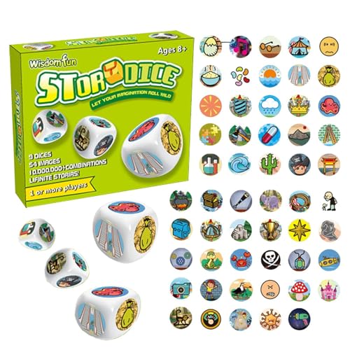 Story Dice Games - Images Iconic Dice Game | Story Cube Set | Bildungsgeschichte Würfel Spielzeug | Geschichte Time Cubes | 54 Bilder Unbegrenzte Story Cubes | 9X Creative Storytelling Fun Family von Generisch