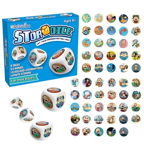 Story Dice Games - Images Iconic Dice Game | Story Cube Set | Bildungsgeschichte Würfel Spielzeug | Geschichte Time Cubes | 54 Bilder Unbegrenzte Story Cubes | 9X Creative Storytelling Fun Family von Generisch