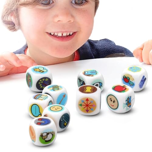 Story Time Dice, 9X Storytelling Cubes, Imaginative with 54 Iconic Images on Storytelling Dice, Fun Family Game for Kids and Adults, Creative for Building Stories von Generisch