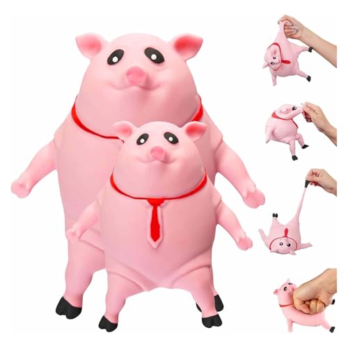 Stressschwein Squishy-Spielzeug, rosa Schweinchen, 2025 Stressabbau-Schweine-Spielzeug, weiches und elastisches Dekompressionsspielzeug, Dekompressionsspielzeug, Dekompressionsspielzeug, von Generisch