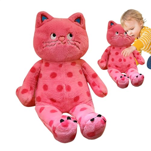 Stuffed Animal Cat, Soft Plush Throw Pillow, 31.5 Inches, Companion Comforting Animal Doll, Pink/Black Extra-Large Home Decorations, Cuddly Plush Toy for Boys and Girls von Generisch