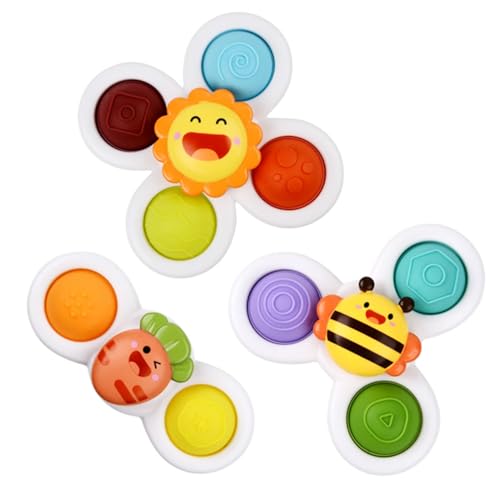Suction Cup Spinner Toys - Lustige 3 Stück Saugnapf Blume | Mini Drehspielzeug Für Kinder Baby Badewanne Neugeborene, Sensorisches Motorik Lernspiel Fördert Fähigkeiten Spielspaß Suction Cup Spinner Toys - Lustige 3 Stück Saugnapf Blume | Mini Drehspielzeug Für Kinder Baby Badewanne Neugeborene, Sensorisches Motorik Lernspiel Fördert Fähigkeiten Spielspaß von Generisch