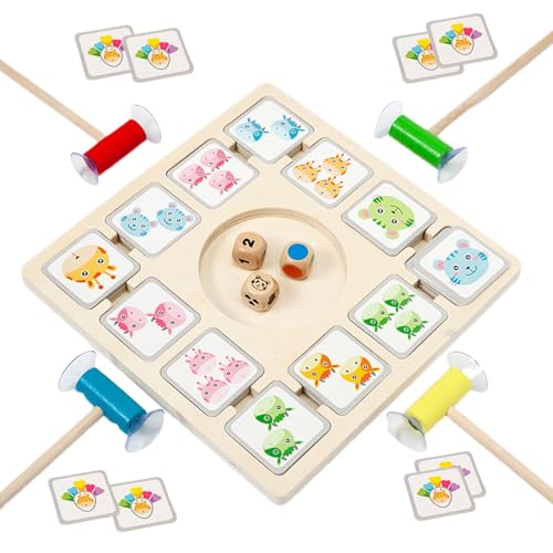 Süßes Prinzessinnenspiel, Farbbrettspiel | Holz-Erinnerungsspiel, Farb-Denkspiel - Holzklammerspielzeug mit Würfeln und Saugnapfstäben, Lernspiele für Kinder ab 4 Jahren von Generisch