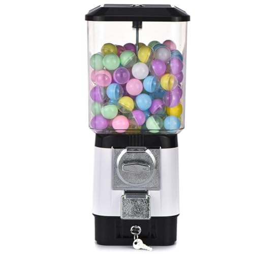 Süßigkeitenautomaten, Münzbetriebene Kaugummi-Maschine mit 200 leeren Kugeln & 100 Edelstahl-Spielsteinen, Kaugummi-Maschine für Kinder, für Spielzeugkapseln, Hüpfbälle, für Spielgeschäfte Süßigkeitenautomaten, Münzbetriebene Kaugummi-Maschine mit 200 leeren Kugeln & 100 Edelstahl-Spielsteinen, Kaugummi-Maschine für Kinder, für Spielzeugkapseln, Hüpfbälle, für Spielgeschäfte von Generisch