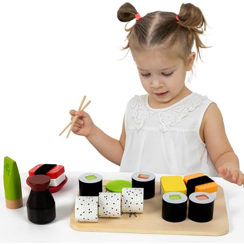 Sushi Play Set, Holz Sushi Play Set - Kreatives vorgetäuschtes Küchenset - Fantasievolles Spiel Machen handgefertigtes Sushi für , Mädchen, Geburtstag, Klassenzimmer, Spielzimmer Sushi Play Set, Holz Sushi Play Set - Kreatives vorgetäuschtes Küchenset - Fantasievolles Spiel Machen handgefertigtes Sushi für , Mädchen, Geburtstag, Klassenzimmer, Spielzimmer von Generisch