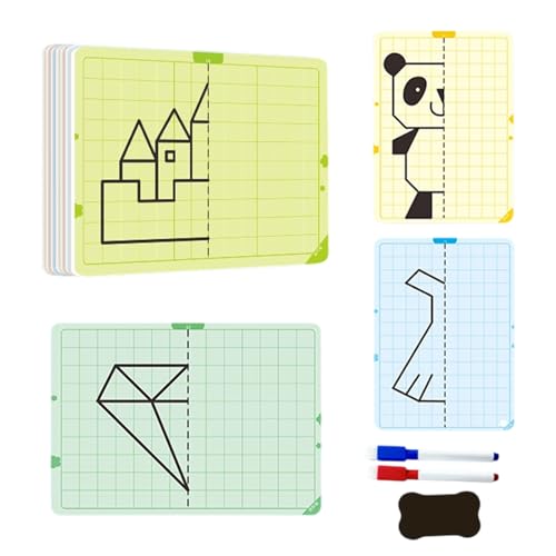 Symmetrische Zeichenaktivität für Kinder | Kunstset mit löschbarem Gitter für Kinder, pädagogisches Spielzeug zum Malen, Kreative MINT-Aktivität für Kinder Symmetrische Zeichenaktivität für Kinder | Kunstset mit löschbarem Gitter für Kinder, pädagogisches Spielzeug zum Malen, Kreative MINT-Aktivität für Kinder von Generisch
