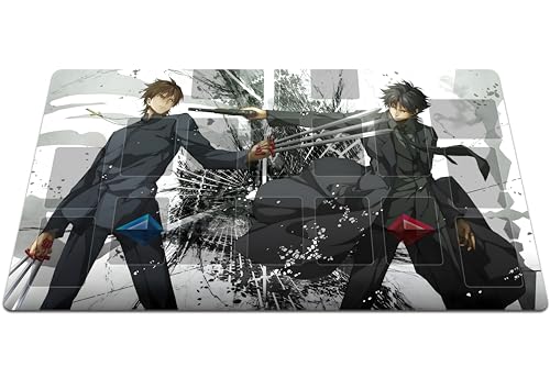 TCG Playmat (61 x 35 cm) Spielmatte für das Yu Gi Oh Kartenspiel | Fate Zero, Emiya Kiritsugu vs Kotomine Kirei (with Field Zones) von Generisch