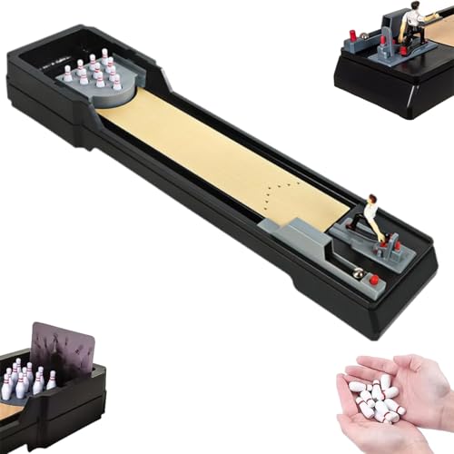 Table Top Bowling Game, Table Top Bowling Gadget Kids Gift Set, Table Top Mini Bowling Game Set, Larger Size Board Mini Bowling Set for Men Women Kid Teens Boys (1Pc) von Generisch