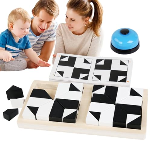 Tangram-Puzzle aus Holz, Tangrams für Erwachsene, Block-Puzzle, Denkaufgabe, Intelligenz-Puzzle, Tangram-Spiel, Interaktive Kinderpuzzles mit geometrischem Block-Tangram für Kinder, Erwachsene und Elt von Generisch