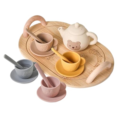 Tea Party Set Für Kinder, Mit Silikon Tassen Messlöffel, Motorik Lernspielzeug Rollenspiel Für Geburtstag Fest Weihnachten Tea Party Set Für Kinder, Mit Silikon Tassen Messlöffel, Motorik Lernspielzeug Rollenspiel Für Geburtstag Fest Weihnachten von Generisch