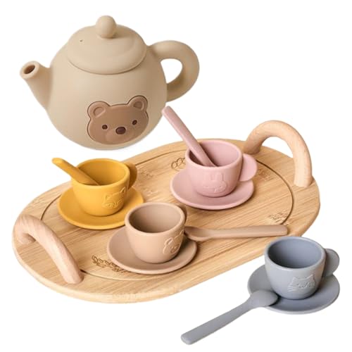 Tea Party Set Für Kinder - Rollenspielset Mit Und 4 Tassen | Motorik Lernspielzeug Rollenspiel Für Geburtstag Fest Weihnachten Tea Party Set Für Kinder - Rollenspielset Mit Und 4 Tassen | Motorik Lernspielzeug Rollenspiel Für Geburtstag Fest Weihnachten von Generisch