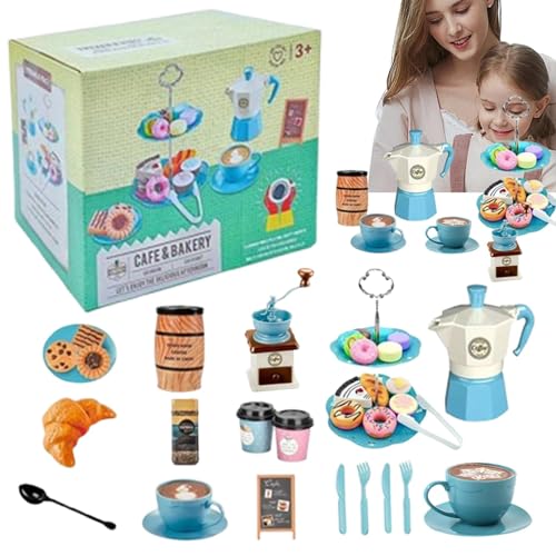 Tea Toy Set, 33Piece Tea Set, Colorful Toy Playset with Teapot, Pretend Tin Teapot Set with Dessert, Kids Kitchen Pretend Play Toys, Tea Time Pretend Play Set for Boy and Girl von Generisch