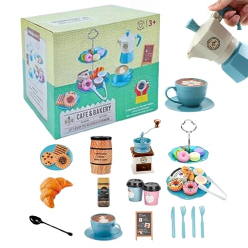 Teeservice Kinder Teeset | Teeparty Set Für Kleine Mädchen | 38-teiliges Rollenspiel Teeservice Für Kinder Mit Kaffeemaschine Und Dessertspeisen Aus Kunststoff Für Teezeit, Partys Und Picknicks von Generisch