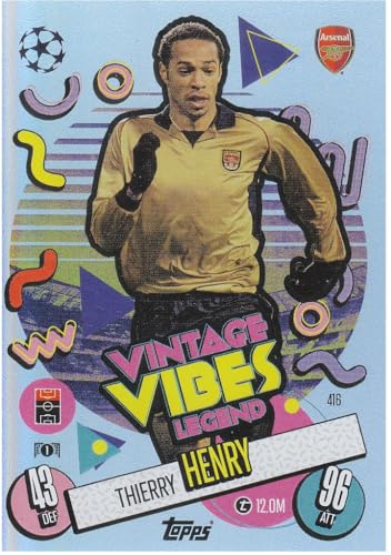 Thierry Henry t 12.0M Stürmer Arsenal Vintage Vibes Legend Topps Fußball Sammelkarte 416 von Generisch