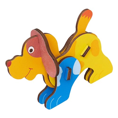 Tier-3D-Puzzle Kleinkind,Tier-3D-Puzzle | -Hunderätsel - Kinder Tiere Holz Puzzle Nette Montage Tier Modell Pädagogische Puzzle Blöcke Spielzeug von Generisch