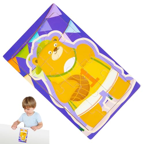 Tier-Puzzle-Spielzeug, Kleinkind-Holzpuzzle | 12-teiliges Cartoon-Puzzle aus Holz mit Tieren,Kinder über 3 Jahre kultivieren Beobachtungsspielzeug für Schlafzimmer und Wohnzimmer von Generisch