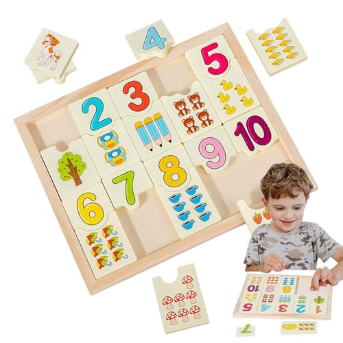 Tieranpassungsbrett, Number Puzzle Board | Lernen Sie Zahlen Kindergärtner Math Spiele,Vorschulaktivitäten Kleinkindspiele, Fein Motorspielzeug für Mädchenjungen von Generisch