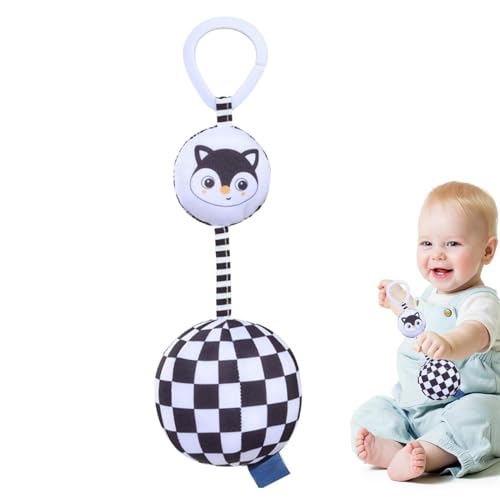 Tierisches Kinderwagenspielzeug, Krippenglockenspielzeug - Spielzeug zum Aufspüren von Bällen für und Mädchen | Frühkindlicher Tracking-Spielzeug-Kinderwagen-Kinderbettaufsatz für Hör- und Sehtraining von Generisch