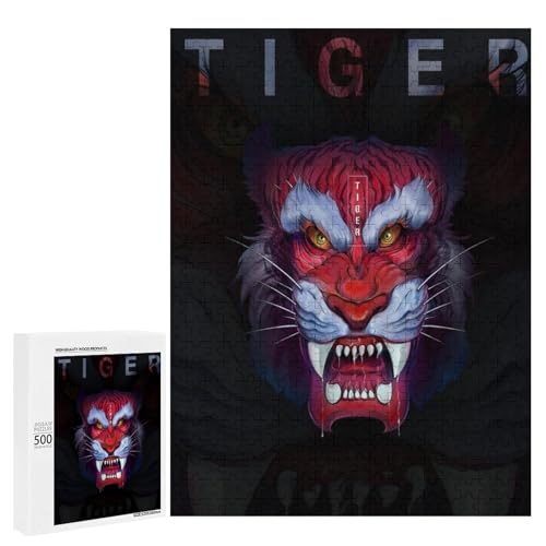 Tierkreis-Tiger-Kunst-Puzzle, 500 Teile, Sammleredition, chinesische Tuschemalerei, Stil für Zuhause Tierkreis-Tiger-Kunst-Puzzle, 500 Teile, Sammleredition, chinesische Tuschemalerei, Stil für Zuhause von Generisch