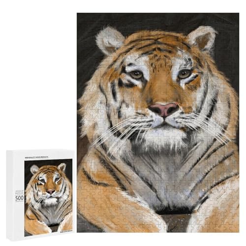 Tierkreis-Tiger-Kunst-Puzzle, 500 Teile, Sammleredition, chinesische Tuschemalerei, Stil für Zuhause Tierkreis-Tiger-Kunst-Puzzle, 500 Teile, Sammleredition, chinesische Tuschemalerei, Stil für Zuhause von Generisch