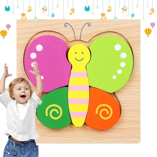 Tierpuzzle aus Holz, 3D-Tierpuzzle aus Holz - Lernpuzzle-Spielzeug - Kreative Tierspielzeugpuzzles für Kinder von 4 bis 6 Jahren, frühpädagogisches Holzpuzzlespielzeug von Generisch