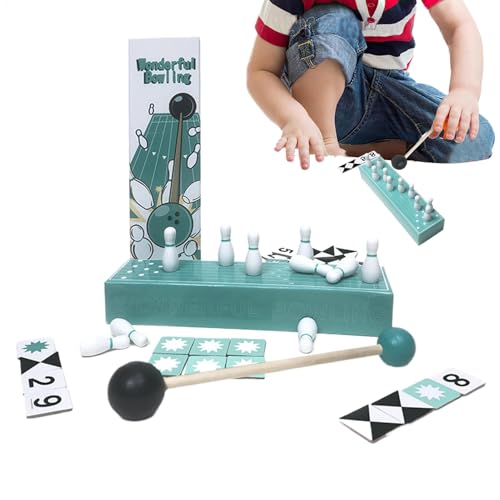 Tisch-Bowlingspiel, pädagogisches Arcade-Desktop-Spiel, Kinder-Bowling-Set für pädagogische Früherentwicklung, lustiges lässiges Bowlingspiel für Kinder und Erwachsene, Indoor-Bowlingspiel von Generisch