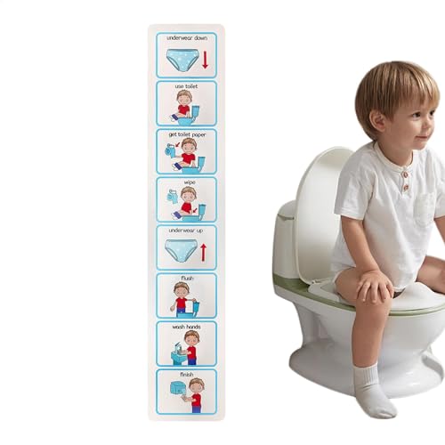 Töpfchentrainingstabelle – Schritt-für-Schritt-Anleitung, Toilettenroutine-Karten | Skills Lektion Toilettentraining Visuelle | Toilettentraining Routine Lernkarten für visuelle Lernende und von Generisch