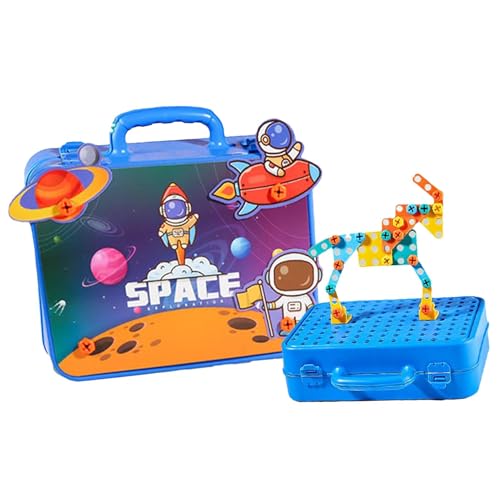 Toolbox - Creativity Tool Box | Toolbox for Kids | Puzzle Simulated Drill Screw Tool Creativity Tool Box Educational Toy Simulated Drill and Screw Toys Screw Tool Box Pretended Role Play Toy for Kids von Generisch