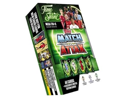 Topps Champions League Match Attax Saison 2024/25 – "Time to Shine Mega Tin #3 (44 Cards + 4 Exclusive Limited Edition Cards) von Generisch