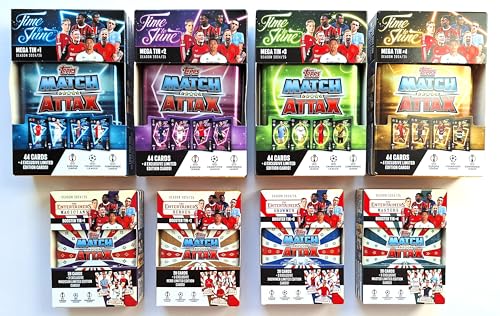 Topps Match Attax CL 2024/2025 Trading Cards - Set alle 4 Mega Tins + alle 4 Mini Tins NEU von Generisch