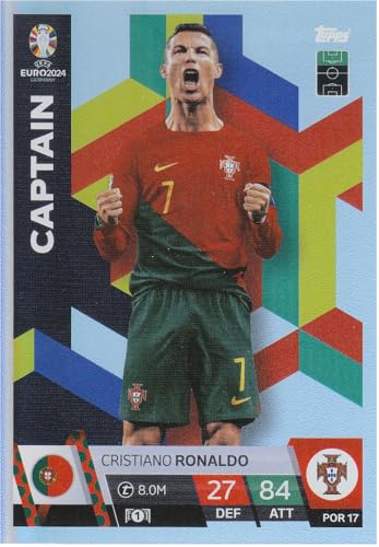 Topps Match Attax Euro 2024 Cristiano Ronaldo Portugal Kapitän Glitzer Sammelkarte POR 17 von Generisch