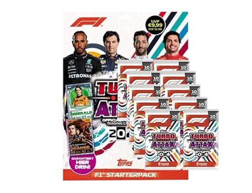 Topps Turbo Attax Formel 1 2024-1x Starterpack + 10x Booster (100 Karten) von Generisch