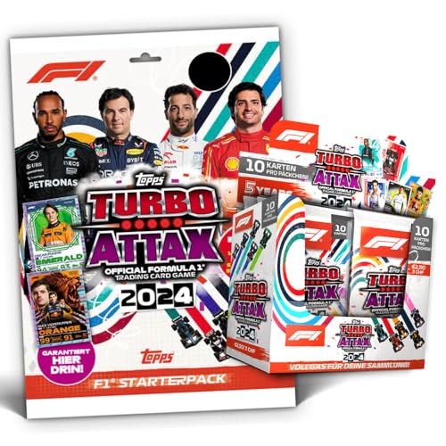 Topps Turbo Attax Karten 2024 Formula 1 - Sammelkarten - Trading Cards - 1 Starter + 1 Display von Generisch