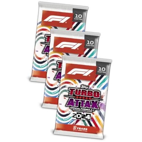 Topps Turbo Attax Karten 2024 Formula 1 - Sammelkarten - Trading Cards - Auswahl (3 Booster) von Generisch