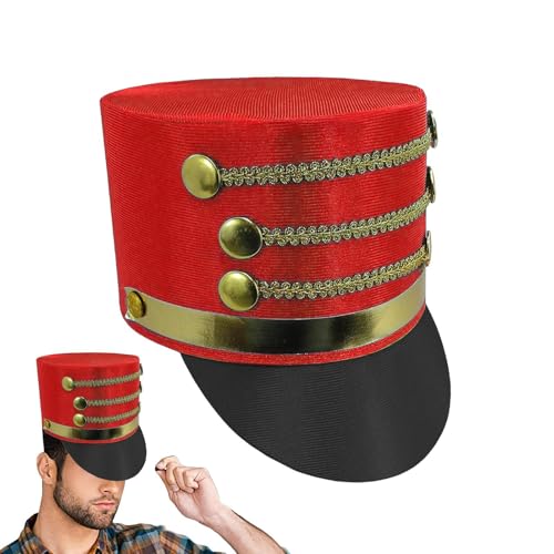 Toy Soldier Hat - Soldier Band Nussknacker Hut | Soldat Band Major Cosplay Hut | Nussknacker Hut Erwachsene Spielzeug | Nussknacker Marschband Majorette Spielzeug Hut | Kreative Erwachsene Kostüm von Generisch