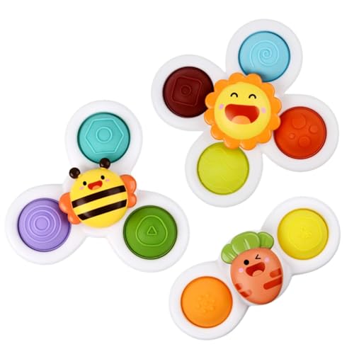 Toys – Bad-Spinner-Spielzeug, Saugnapf-Blumen-Spinner-Set | Entwicklung Der Feinmotorik, Rotierendes Zappelspielzeug, Liebe Cartoon-Formen, Baby-Zappelspielzeug, Lustiges Sensorisches L von Generisch