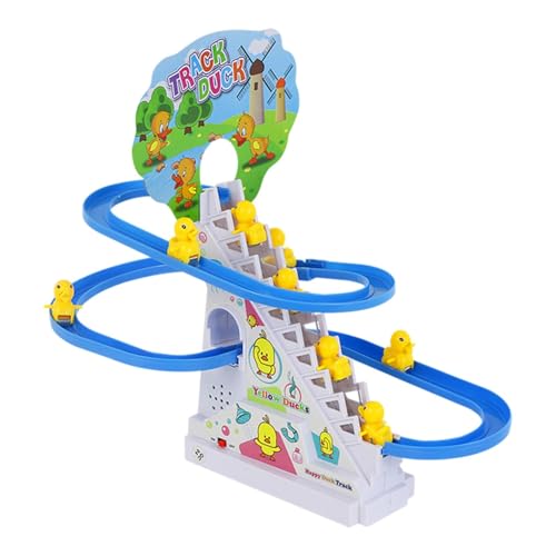 Track Toys - Auto Track -Spielzeug Für | Electric Toys Track Game Set, Treppenkletterspielzeug Kleine Enten Mit Lichtern & Musik, Bildungsspielzeug, Weihnachtsgeburtstag Geschenk von Generisch