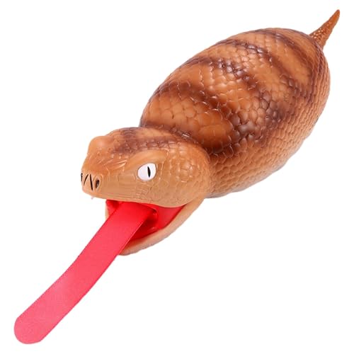 Tricky Snake - Gefälschte Schlangen mit einziehbarer Zunge | Gefälschtes Schlangenspielzeug für Kinderspielzeug, Halloween-Requisiten, Quetschschlangen-Streich-Requisite, lustige tierische knifflige G von Generisch