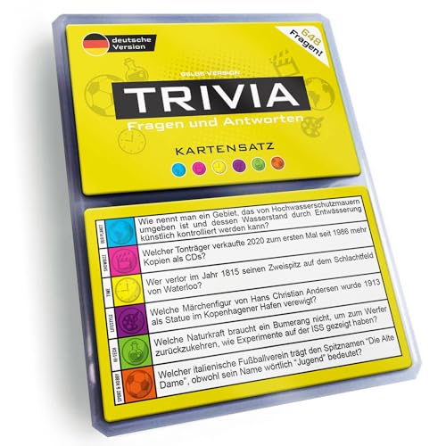 Trivia Kartensatz, Fragen und Antworten, Erweiterungsset, Gesellschaftsspiele, Quiz, Pubquiz [German Language] (Gelbe Version) von Trivia Quiz Cards