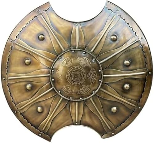 Troy War Shield Historischer Troy Achillesschild Brad Pitt Schild, Handgefertigtes Graviertes Metallhandwerk für Ritter Soldat Krieger Kostüm, Mittelalterlicher Kriegsschild für Cosplay, Theaterspiel von Generisch