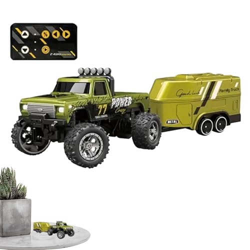 Truck Ferngesteuert, Ferngesteuertes LKW-Auto, RC-Truck-Crawler-Spielzeug, Kleine RC-Auto-LKW-Spielzeuge, Wiederaufladbares Ferngesteuertes Auto-LKW-Spielzeug Mit Lichtern, Maßstab 1:64 Für Kinder von Generisch