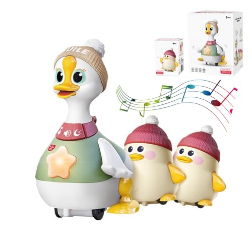 Tummy Time Duck Family Toy, Duck Family Toy with Music, Walking Duck, Light up Swinging Crawling Toys for 6-12 Months Toddlers Boy Girl, for 1 Year Old Boy Learning to Walk (Wih 2 Baby) von Generisch