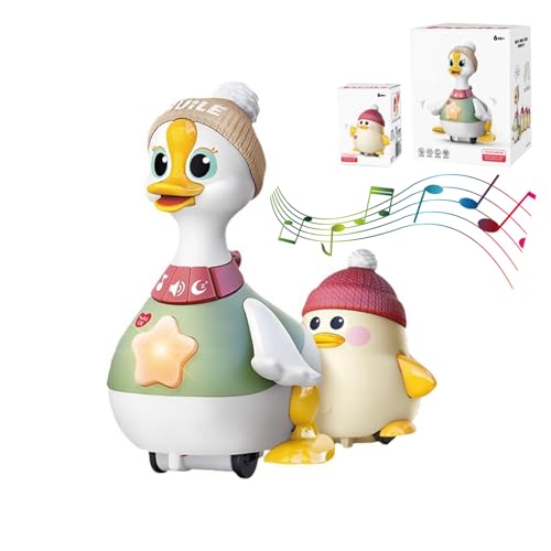 Tummy Time Duck Family Toy, Duck Family Toy with Music, Walking Duck, Light up Swinging Crawling Toys for 6-12 Months Toddlers Boy Girl, for 1 Year Old Boy Learning to Walk (with 1 Baby) von Generisch